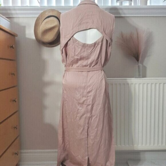 Stoosh Belted Sleeveless Vest Trench Coat Cardigan - Picture 6 of 12